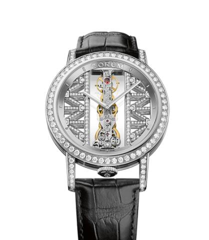 Review Copy Corum Golden Bridge 43 White Gold Diamonds Watch B113/03043 - 113.901.69/0F01 GG69G